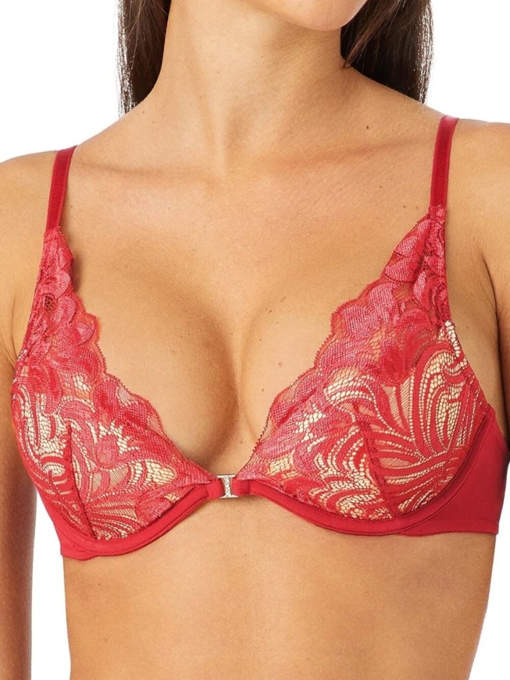 Adored by Adore Me Women's Layla Plunge Push Up Underwire Lace Bra size 40C